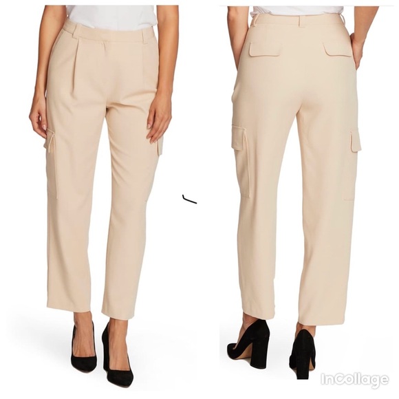 NWT Vince Camuto Cargo Detail Textured Twill Pants - Picture 1 of 16